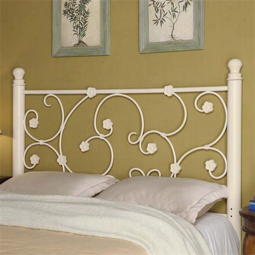 Coaster Furniture 300185qf Full/queen White Metal Headboard With Elegant Vine Pattern