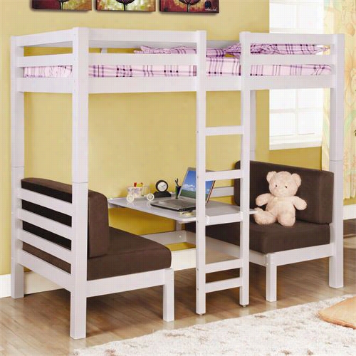 Coaster Furniture 460273 Twin Over Twin Convertible Loft Bed In White