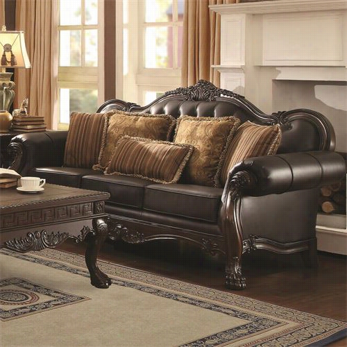 Coaster Furniturre 504631 Amairani Leather Sofa In Darrk Brown