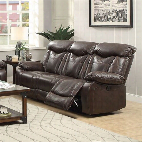 Coaster Furniture 601711 Zimmerman Otion Couch In Darkb Rrown
