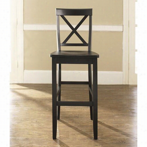 Crosley Furniture Cf500430-bk X Back Set Of 2 Body Of Lawyers Stools In Black Finish Wit H30 Inch Seat Height