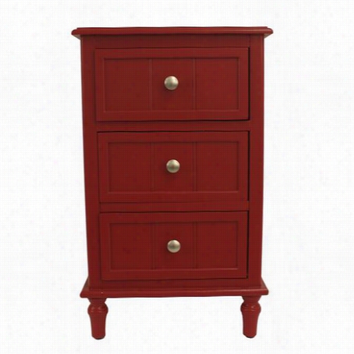 Decor Therapy Fr1750 26"" Three Drawer Chest In Red