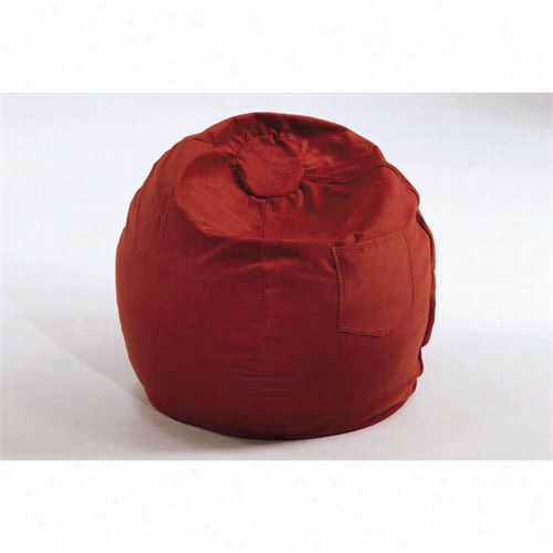 Fun Furnishings 41232 Red Micro Suede Large Beanbag