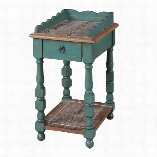 Gail's Accents 21-129et Cottage Teal Spool Emd Table