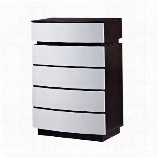 Global F Urniture Catalin-ch Catalina Chest  In Ew Nge/metallic White