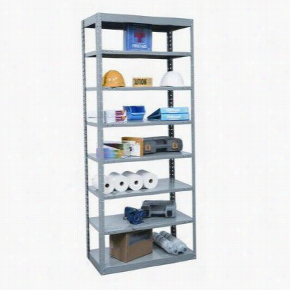 Hallowell Dt5713-12hg 48""w X 12"&quuot;d X 87"&uot;h 2 Fixed And 6 Adjustable Shelves Individual Unit Pass-through Hi-tech Metalshelving In Gray