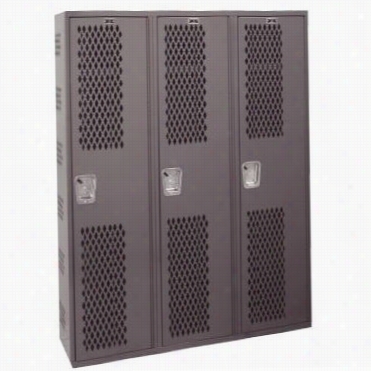 Hallowelll Hwbba282-111hg 36""w X 18""d X 72""h Single Tier 3-wide All-weldde Welded Sngle-point Ventilated Locker In Gray