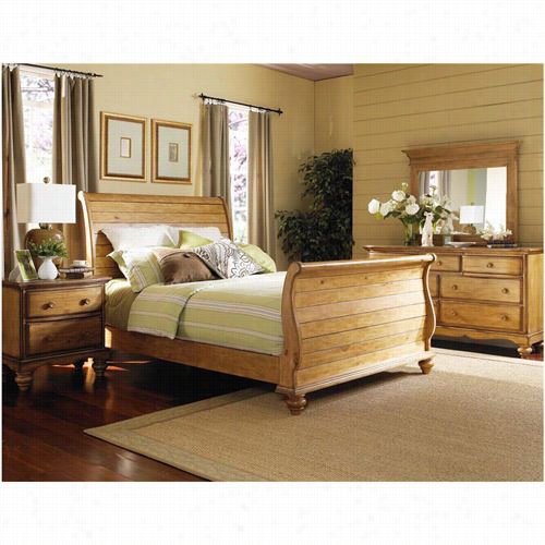 Hilllsdale Furniture 1553bkr4pc Hamptons Bedr0om Set With King Bed, Nighstand, Dresser And Mirror In Weath Ered Pine