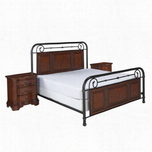 Home Styles 5062-5018 Richmond Hill Queen Bed And Two Night Stands In Cognac