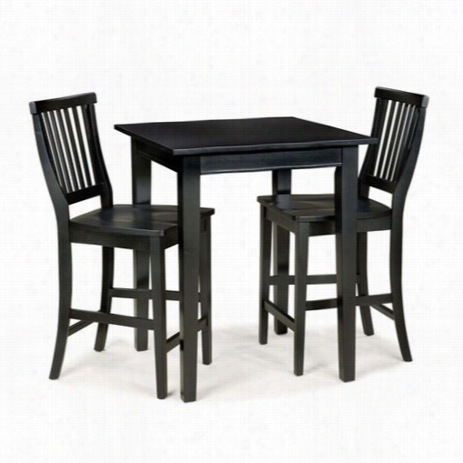 Home Styles 5181-359 Arts & Crafts 3 Drama Bistro Tbale And Bistro Stools In Ebony