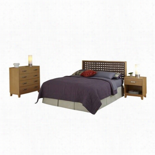 Home Styles 5517-6016 The Rave King/california King Eadboard, Night Stand And Chest In Highlighted Blonde