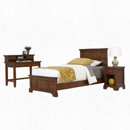 Home Styles 5529-4023 Chesapeake Twin Bed, Night Stad And Stdent Dwsk With Hutch In Cherry