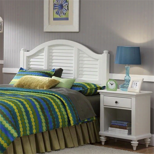 Home Styles 5543-5015 Bermuda Headboard And Night Stand In Brushed White