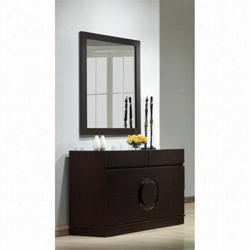 J&m Furniture 1754428-dm Zen Dresser In Black With Mirror