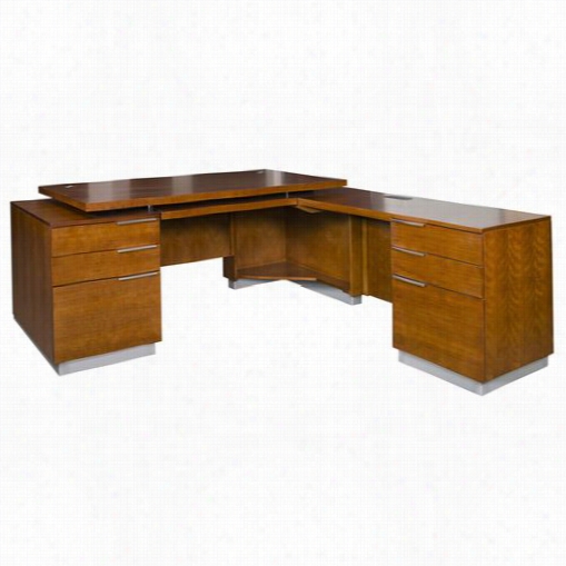 Kathy Ireland Home By Martin Mt684r-mt684r-r Monterey Desk  And Omputer Return In Toasted Almnod