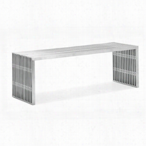 Mod Made Mm-ben-c1 Cubellis Stainless Steel Bench In Silver