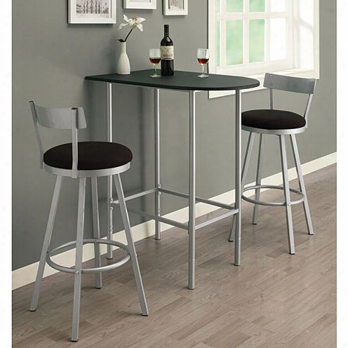 Monarch Speciallties I2335 24"" X 36"" Metal Spacesaver Bar Table In Black/silver