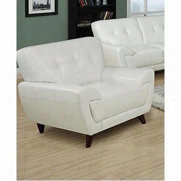 Monarch Specialties I8801wh 34"&uqot ;h Bonded Leather/match Chair In White