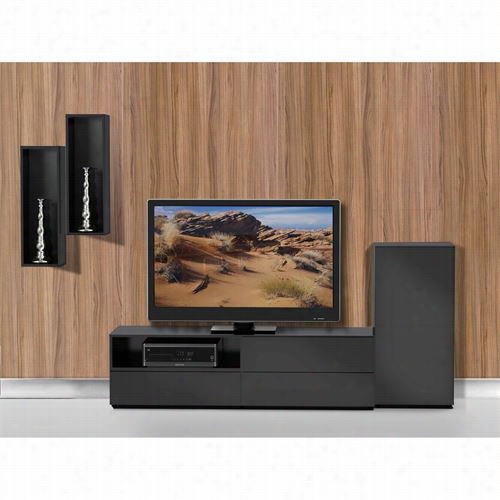 Nexera 400326 Avenue Entertainment Outfit Includes Tv Stand, 1 Door Storage Units Da Wall Rectangles Shhelves