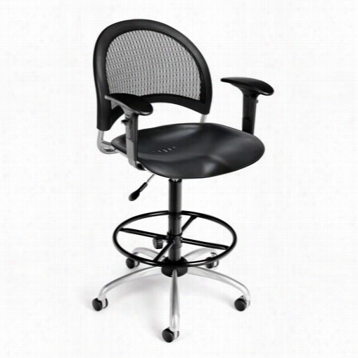 Ofm 336-p-aa3dk Moon  Swivel Plastic Chairwith Arms And Drafting Kit