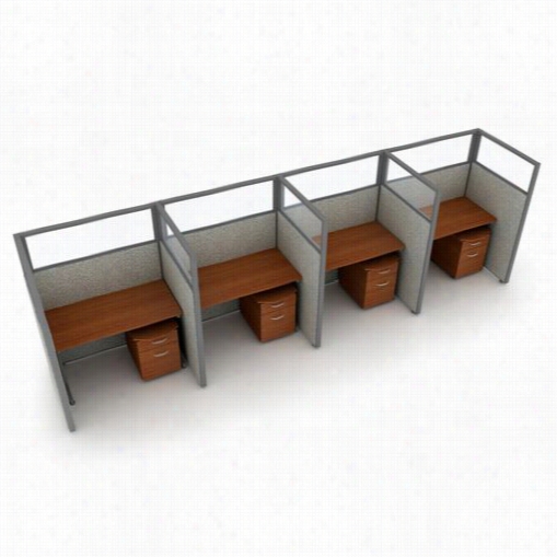 Ofm T1x4-6348-p Rize 6 3"&qout; X 48"&uot; 1x4 Privacy Station Uunnits With Polycardbntae Panels