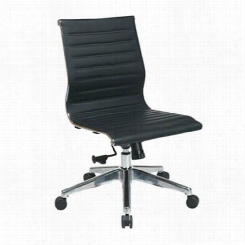 Osp Designs 73631 Mid-back Eco Leatherchair In Black With Locking Tilt Control