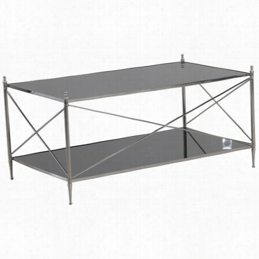 Powell Movables 14bo7084 Bom6ay Destin Cross Bar Cocktail Table In Polished Nickel