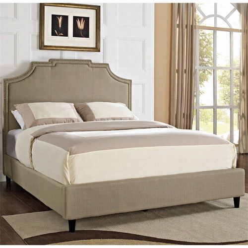 Powell Furniture 165-066m1 Keystone Nailhead King Bed In Tan