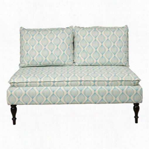 Pri Ds-2282-400 Banquette Upholstered Graphic Bench In Blue