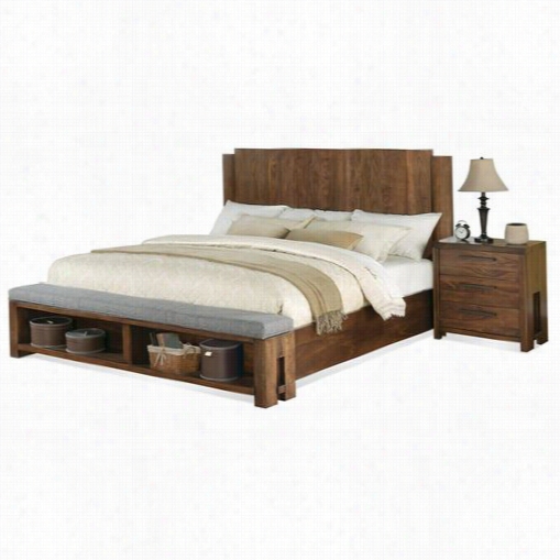 Rive Rside 98870-98871-98872 Terra Vista Queen Panel Bed With  Bench