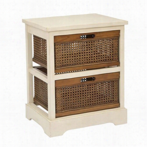 Safavieh Amh6503a Jacks On 2 Drawer Storage Unit In White/cane Drawers