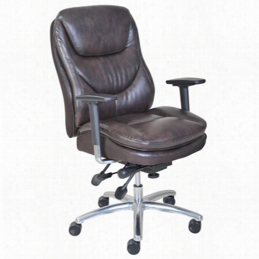 Serta At Home 45635 600 Series Task Puresoft Faux Leather Chair In Brown