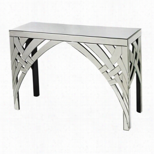 Sterling Industries 114-64 Curved Riibbbons Mirrored Console