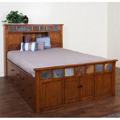 Sunny Designs 2322ro-sek Sedona Eastern King Storage Bed With Slate