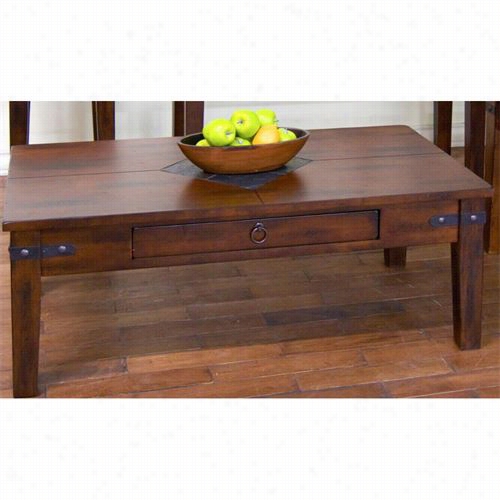 Sunny Designs 3160dc-c Santa Fe Coffee Table In Dark Chocolate