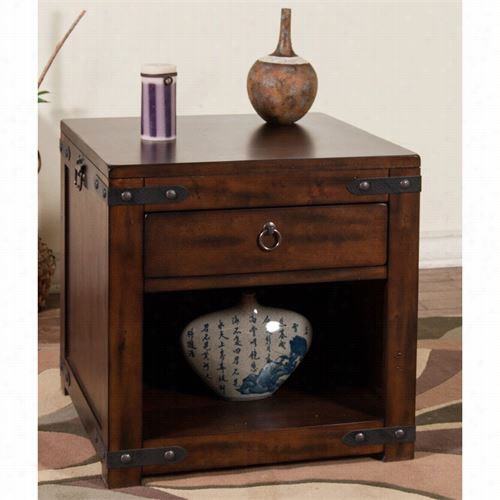 Sunny Designs 3211dc-e Santa Fe 24"" End Table In Dark Chocolatr