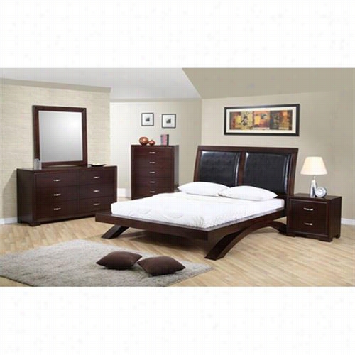 Sunset Tfading Ss- Rv100-ch-ss-rv100-dr-ss-rv100-mr-ss-rv100-ns-ss-rv222-q-bed Radcliff 5 Drama Queen Padded Headboard Bedroom Set In Walnut