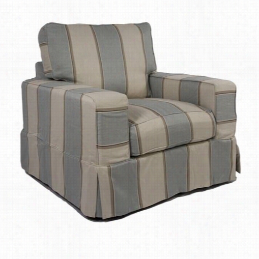 Sunseet Trading Su-l08520-479541 Americana Silpcovered Chair In Beach  House Blue