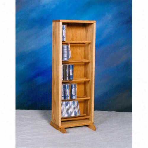 The Wod Shed 506-12 Solid Oak Dowel Cabinet For  Cd's