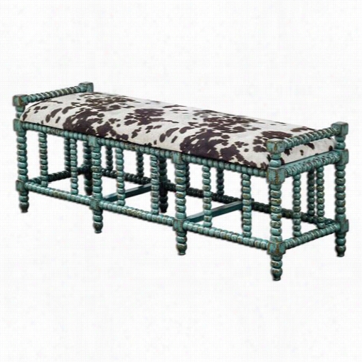 Greatest 23614 Chahna Cushioned Bench In A Qua Blue