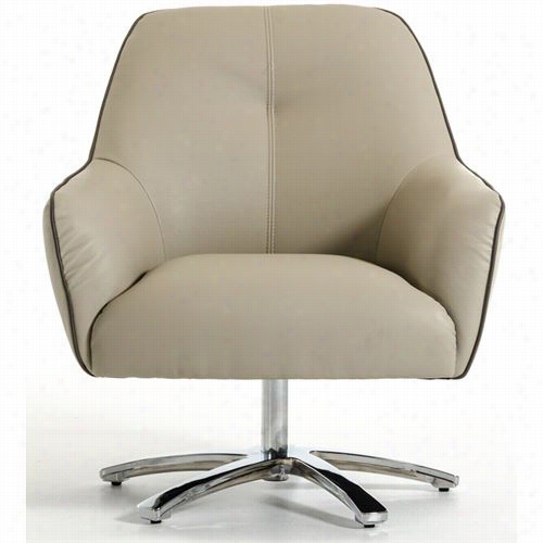 Vig Furniture Vgkka-900-gry Divani Cawa Clover Modern Eco Lezther Lounge Chair In Chrome/light Grey
