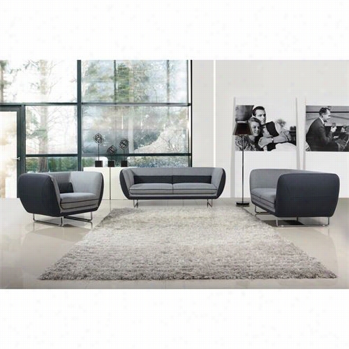 Vig Frniture Vgmb1360 Divani Casa Vietta Fabric Couch Set In Grey