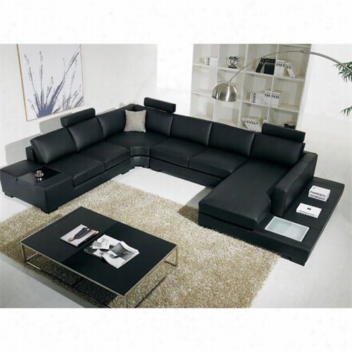 Vig Furnitrue Vgyit35-2bl Divnai Casa Bonded Leather Setional Sofa In Wicked With Liight