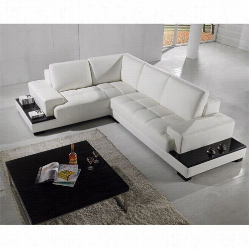 Vig Furniture Vgyit71 Divani Casa Leather Secgional Sofa In White