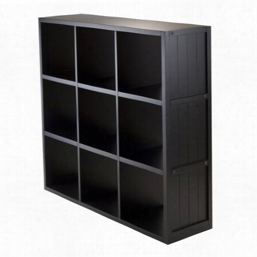 Winsome 20040 Shelf 3 X 3 Cube Wainscoting Panel In Black