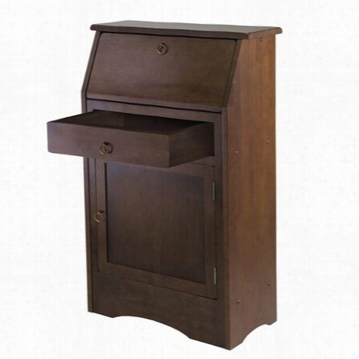 Winsome 94339 Regalia Secretary Desk In Antique Walnut