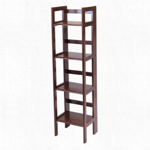 Winsome 94852 4-tier Folding Shelf In Antique Walnut