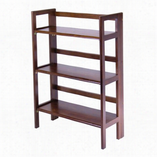 Winsome 94896 3-tier  Folding And Stackable Shelf In Atnque Walnut