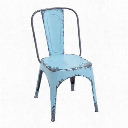 Woodland Imports 55445 Blue Chair Wiith Dash Of Color And Vibrancy