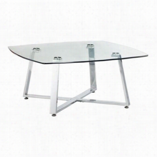 Zuo 10213 Lemon Drop Perpendicular Coffee Table In Chrome